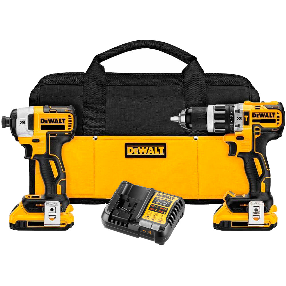 Set Dewalt DCK287D2 18 V XR - cargoladora d’impacte + trepant percutor + bossa + 2 bateries d’ions de liti de 2,0 Ah