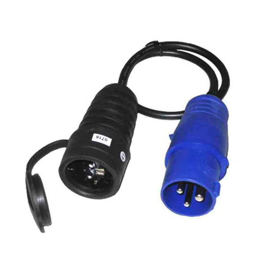 Adaptador d’endoll CETAC 2P+T a base Schuko, 16 A, 230 V, 50 cm, EDM