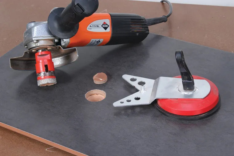Kit de 4 broques de diamant + guia Multidrill DRYGRES Rubi