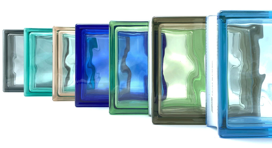 Bloc de vidre Wave de 19x19x8 cm, color a escollir