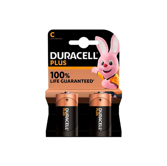 Paquet de 2 piles alcalines Duracell Plus Power C