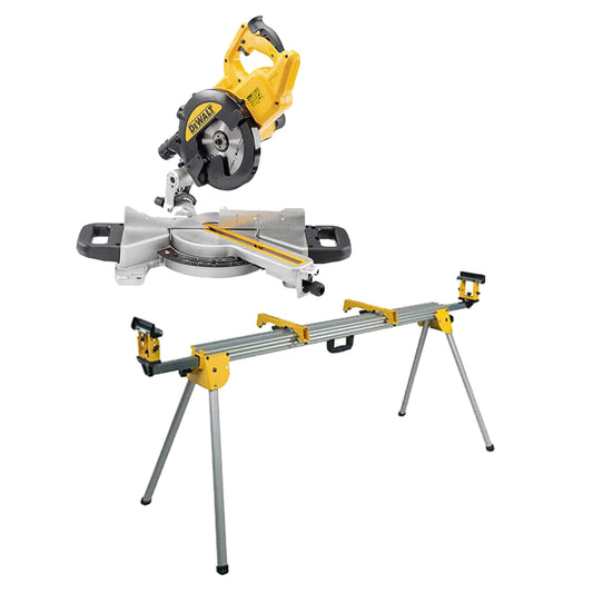 Kit d’ingletadora telescòpica de 1400 W Ø216 mm DWS774 + banc de treball DE7023 Dewalt CPROF473