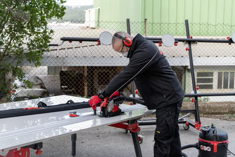 Talladora circular a bateria per a ceràmica de gran format TC-125 G2 Energy Cas Rubi