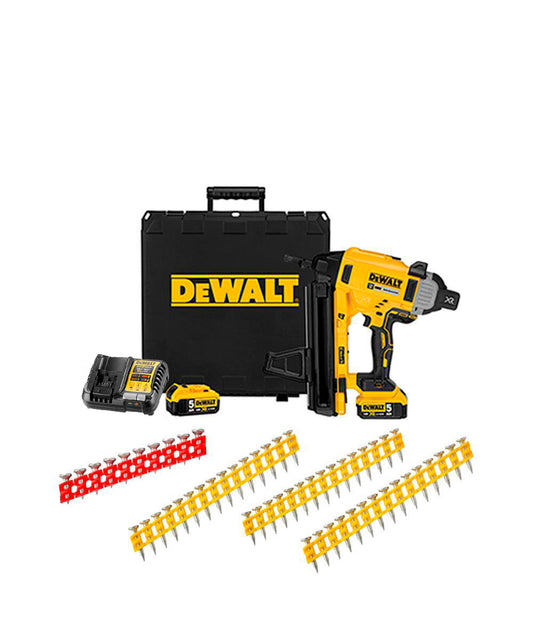 Combo de clavadora de formigó i acer amb bateria de 18V DCN890P2 + 16.080 claus Dewalt