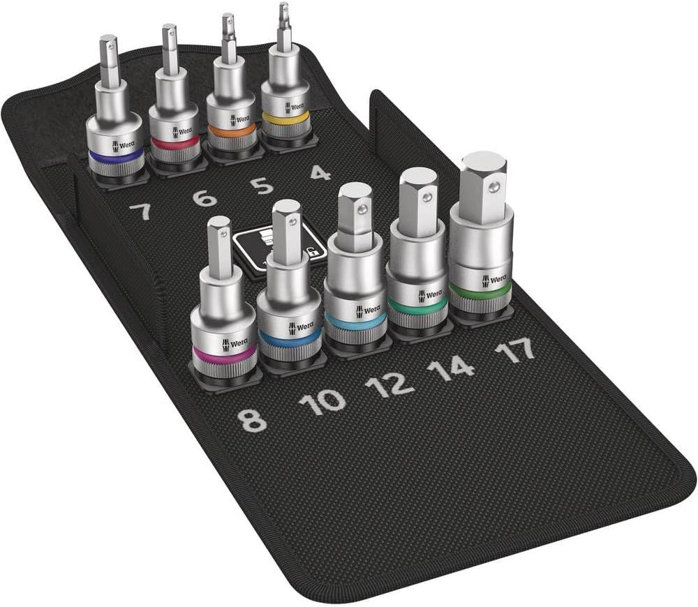 Joc de 9 vasos hexagonals Zyklop amb funció de subjecció Wera 8740 C HF 1
