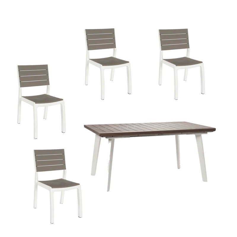 Conjunt de resina Harmony: taula extensible + 4 cadires Keter