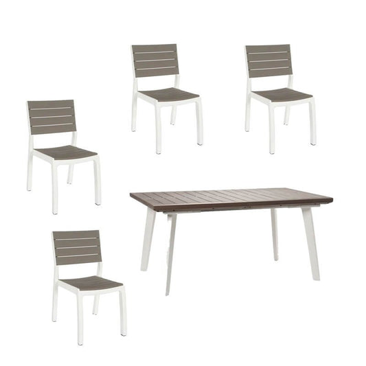 Conjunt de resina Harmony: taula extensible + 4 cadires Keter