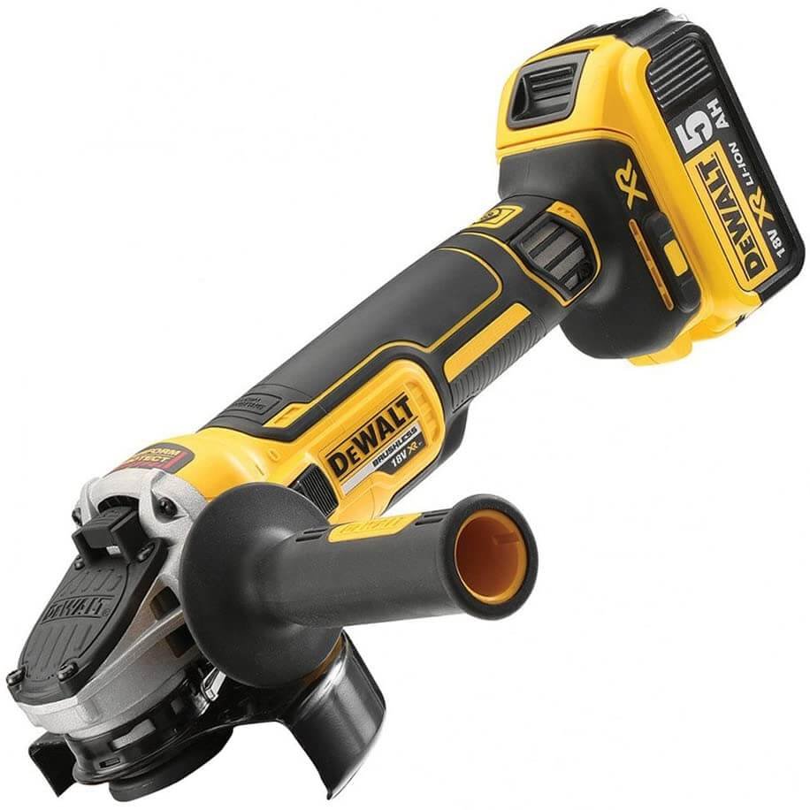 Esmoladora de 18V XR sense escombretes, 125mm, amb 2 bateries de 5Ah + carregador + maletí Dewalt DCG405P2