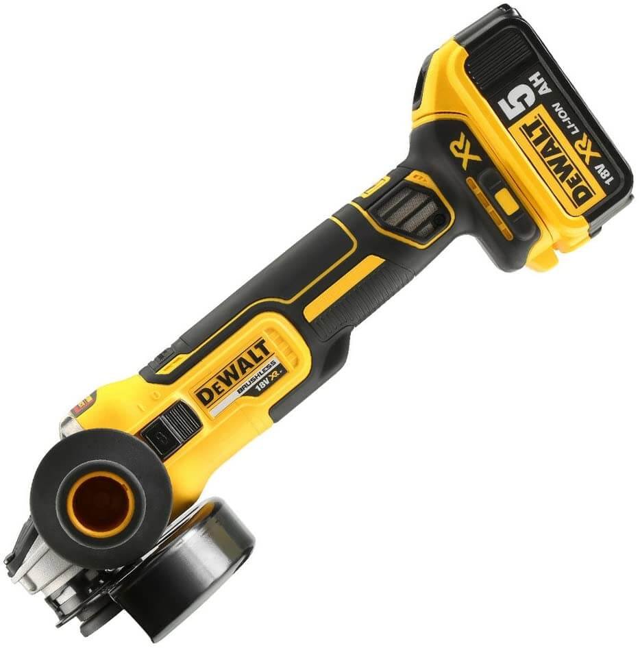 Esmoladora de 18V XR sense escombretes, 125mm, amb 2 bateries de 5Ah + carregador + maletí Dewalt DCG405P2