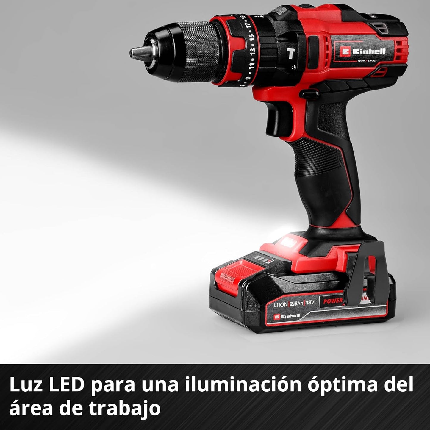 Trepant percutor amb bateria 18V amb 1bat 2,5Ah i carregador TE-CD 18/44 Li-i Einhell