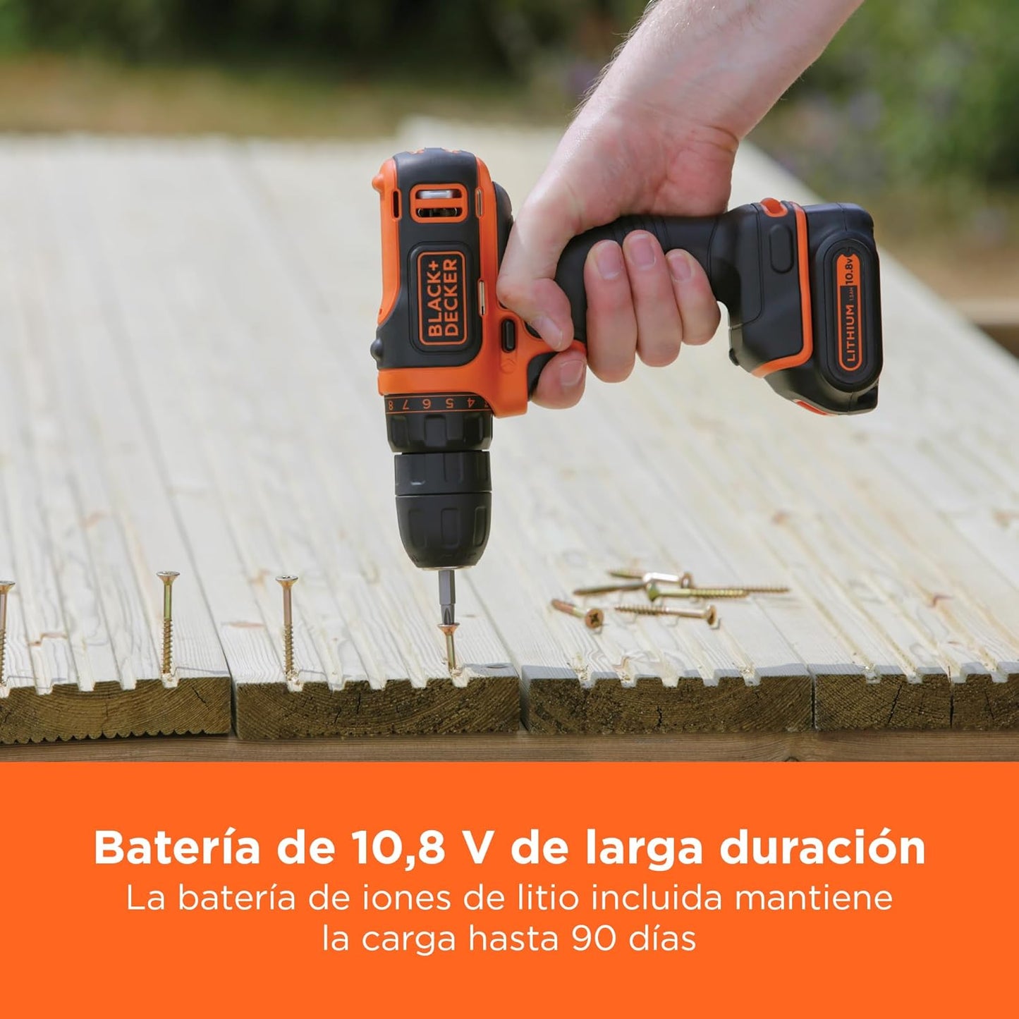 Trepant tornavís de 10,8V i 26Nm amb bateria Black+Decker BDCDD12