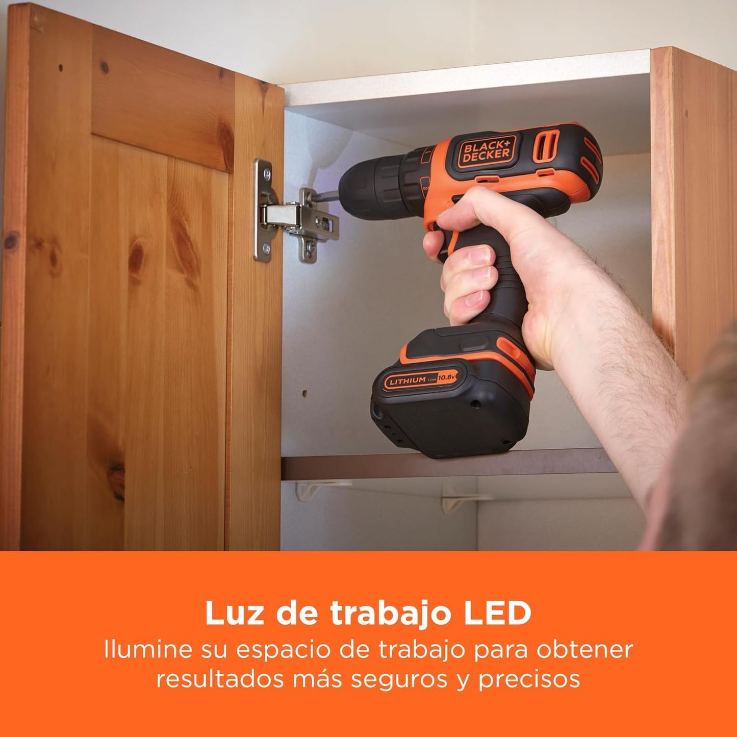 Trepant tornavís de 10,8V i 26Nm amb bateria Black+Decker BDCDD12