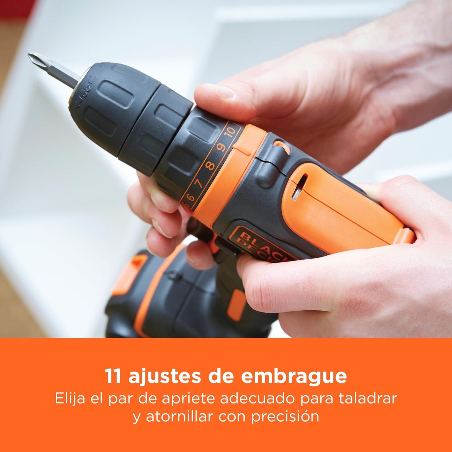 Trepant tornavís de 10,8V i 26Nm amb bateria Black+Decker BDCDD12