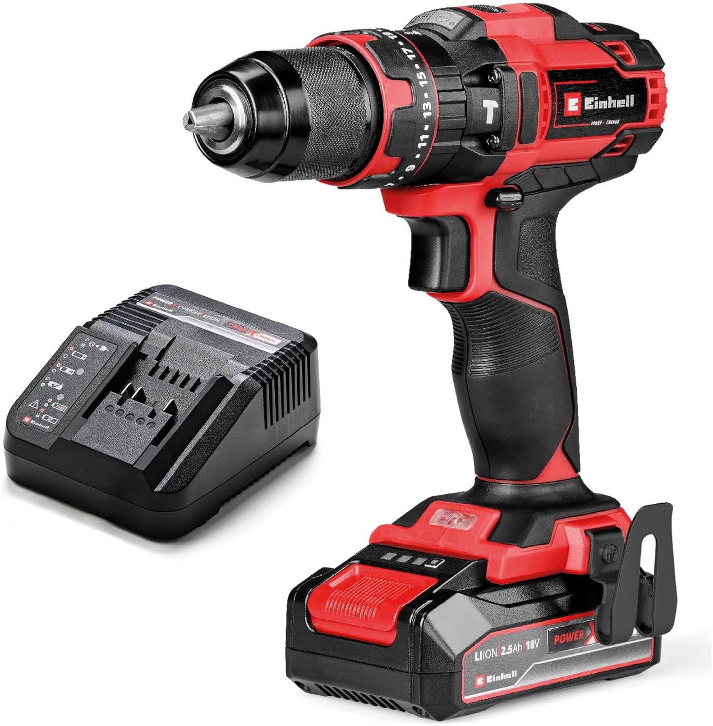 Trepant percutor amb bateria 18V amb 1bat 2,5Ah i carregador TE-CD 18/44 Li-i Einhell