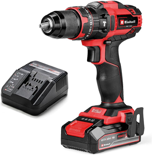 Trepant percutor amb bateria 18V amb 1bat 2,5Ah i carregador TE-CD 18/44 Li-i Einhell