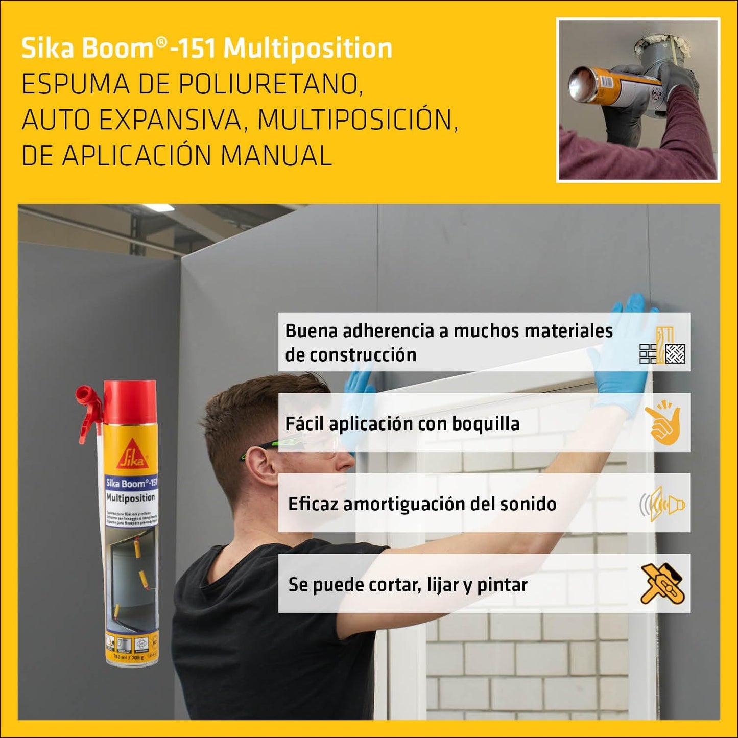 Escuma de poliuretà de 750ml Sika Boom-151 Multiposition