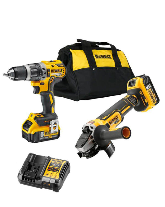 Set Dewalt DCK288P2 18V XR - Esmoladora + Trepant percutor + Bossa + 2 bateries LI-ION 5,0Ah
