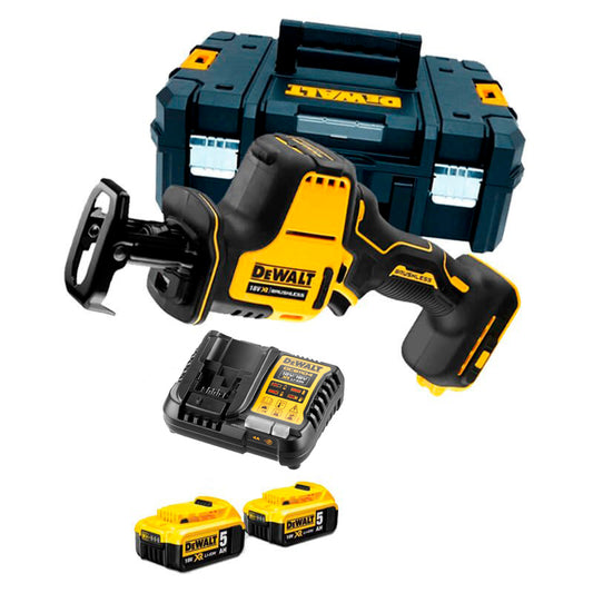 Mini serra de sabre sense escombretes 18V amb 2 bateries de 5.0Ah i maletí Dewalt DCS369P2