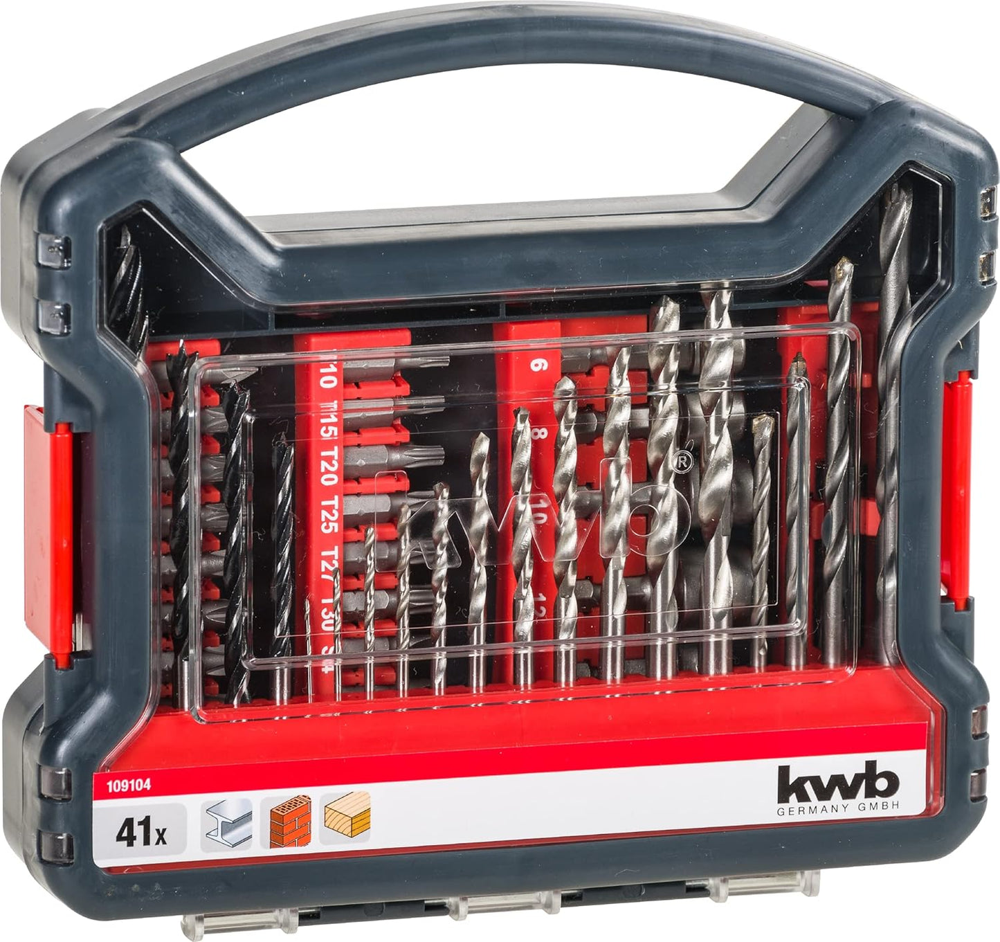 Joc de puntes i broques per a metall, fusta i pedra 41pcs KWB 49109104