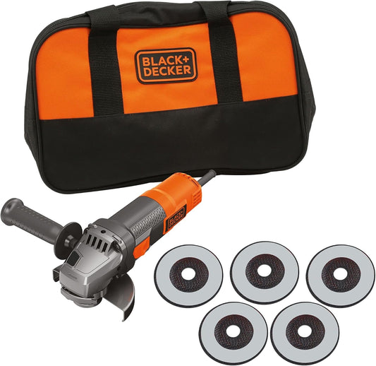 Radial angular amb cable 900W 125cm amb 5 discos BEG220SA5 Black+Decker
