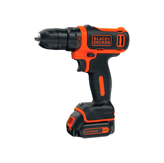 Trepant tornavís de 10,8V i 26Nm amb bateria Black+Decker BDCDD12