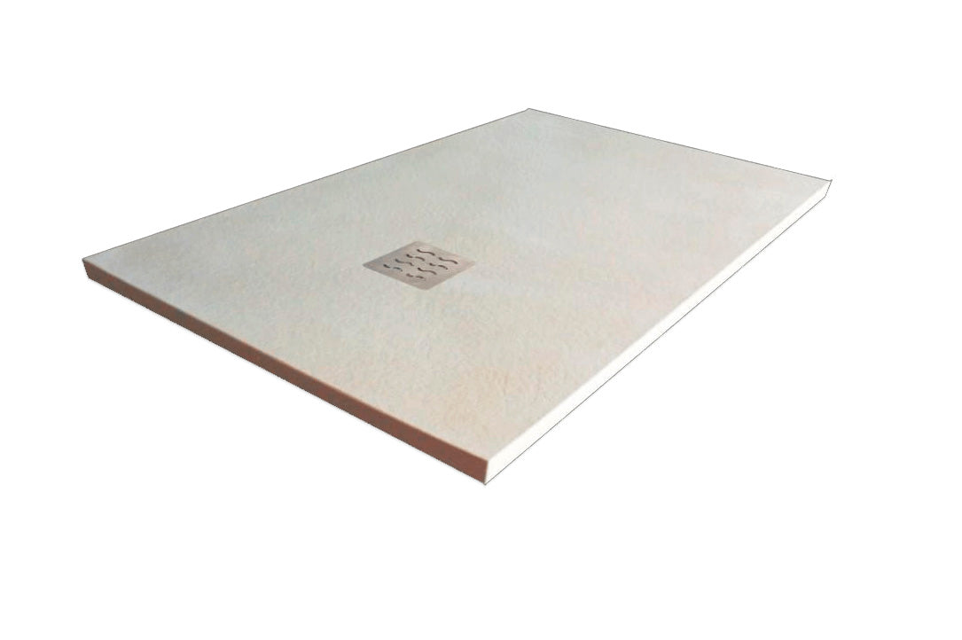Plat de dutxa Premium amb textura de pissarra natural i desguàs de 70x100cm