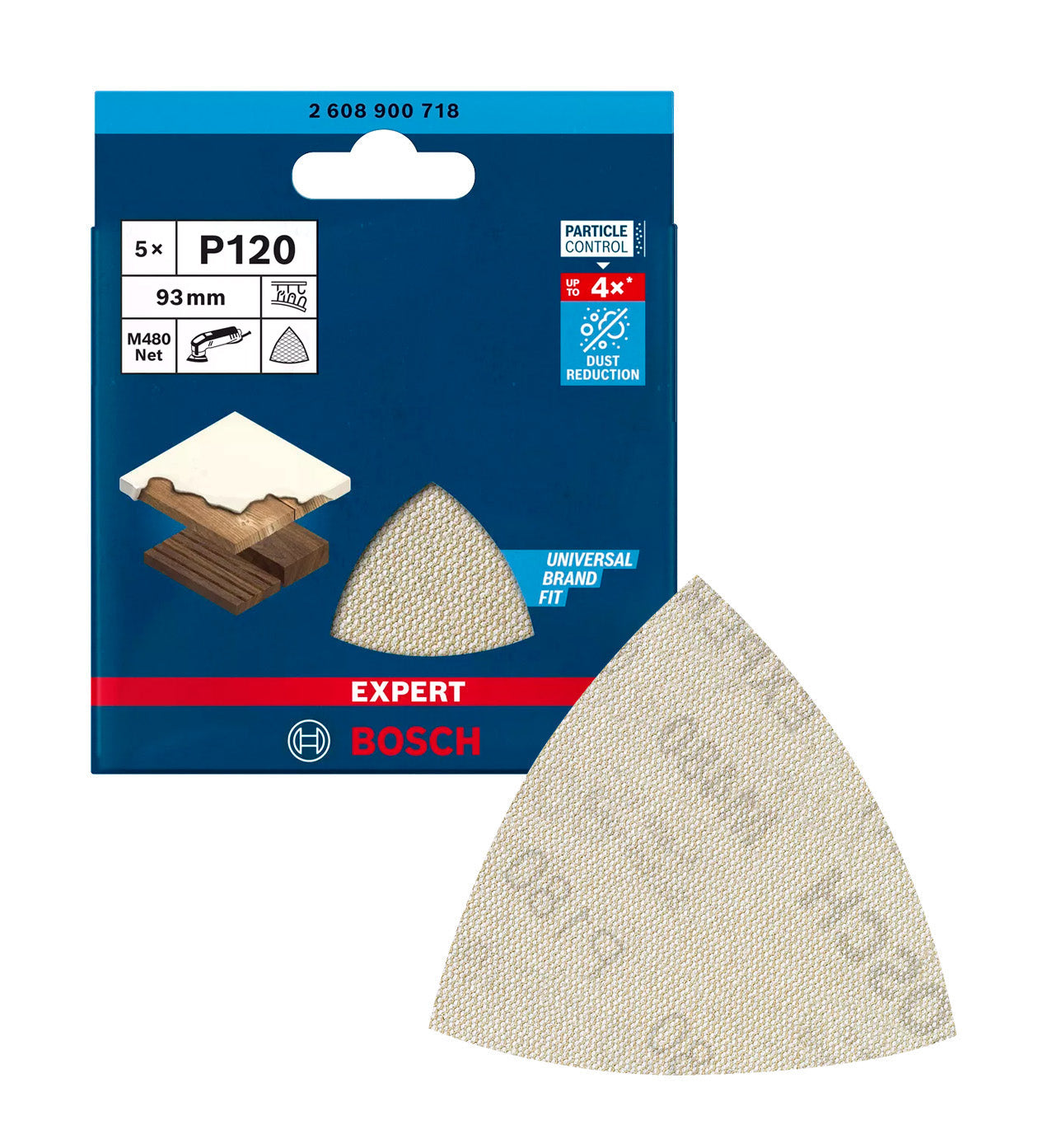Malla de vidre EXPERT M480 per a polidores delta de 93mm 120g 5uds Bosch