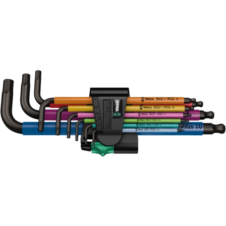 Joc de claus Allen mètriques 950/9 Hex-Plus Multicolour Wera - Edició de Nadal