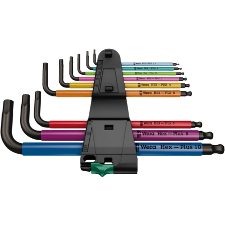 Joc de claus Allen mètriques 950/9 Hex-Plus Multicolour Wera - Edició de Nadal