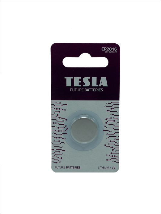 Blíster d’1 pila de botó 3V Tesla CR2016