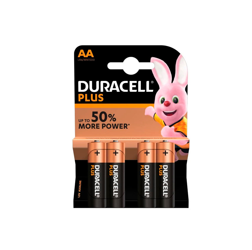 Paquet de 4 piles alcalines Duracell Plus Power AA