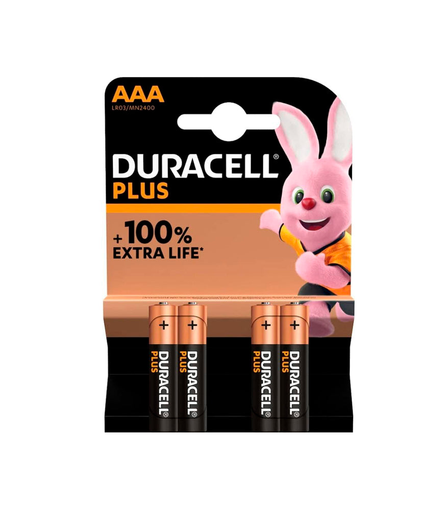 Paquet de 4 piles alcalines Duracell Plus Power AAA