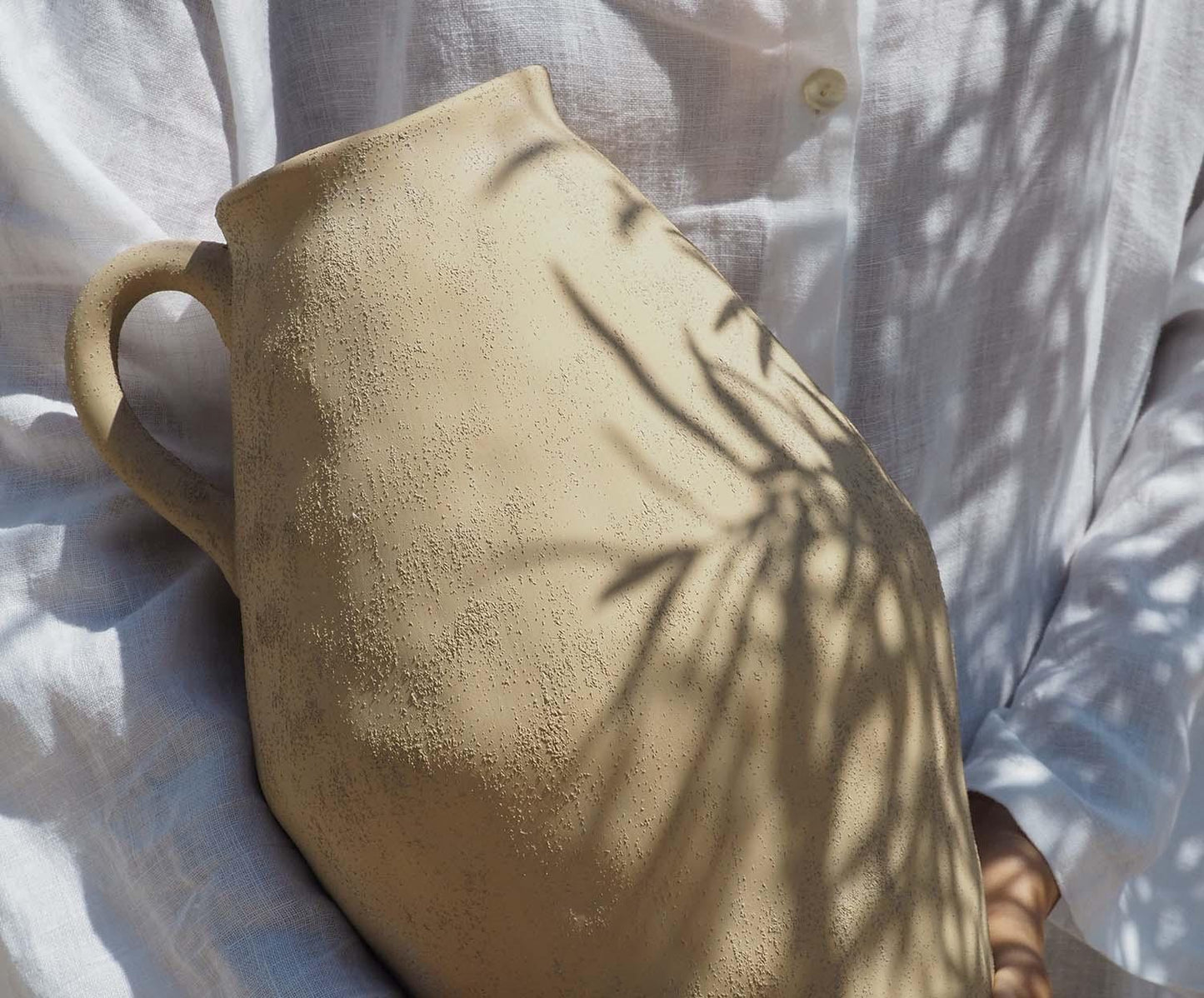 Gerro beix de gres Masaka 30cm Andrea House