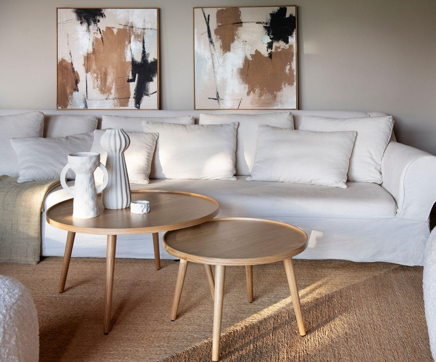 Gerro decoratiu de gres Kaduna blanc 30cm Andrea House