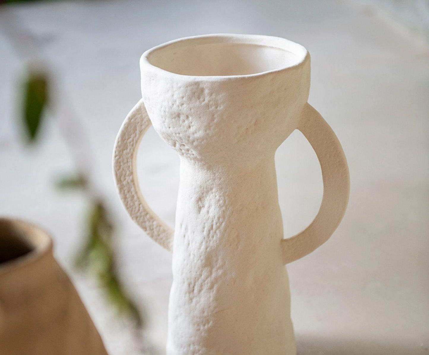 Gerro decoratiu de gres Dulia blanc 28cm Andrea House