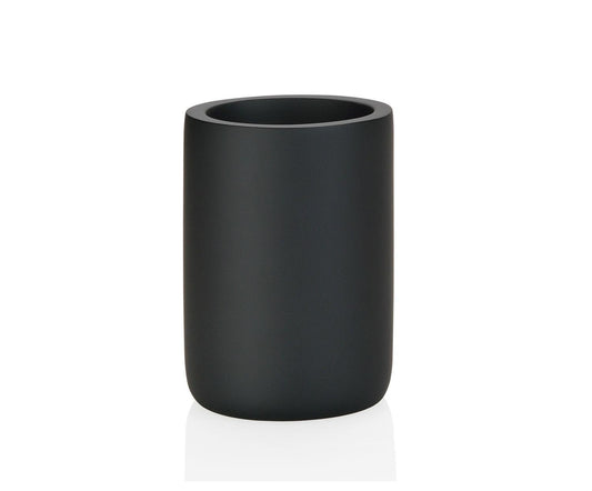 Porta-raspalls de poliresina negre mat Ø7×10 cm Andera House