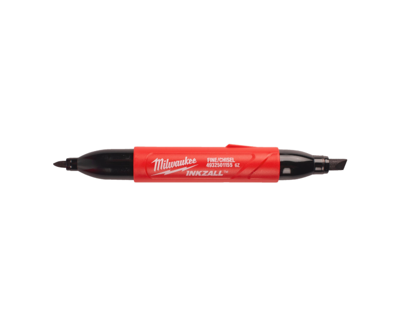 Marcador de doble punta bisellada i fina Inkzall negre Milwaukee