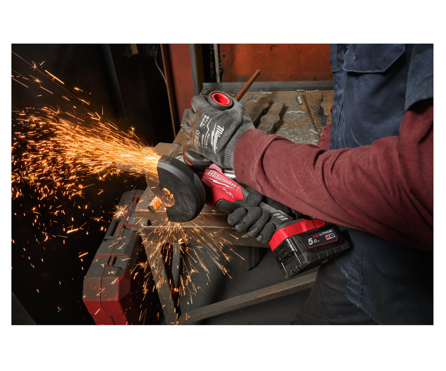 Powerpack trepant percutor + amoladora + 2 bateries de 5 Ah + carregador Milwaukee amb 2 maletins M18 FPP2E3-502X