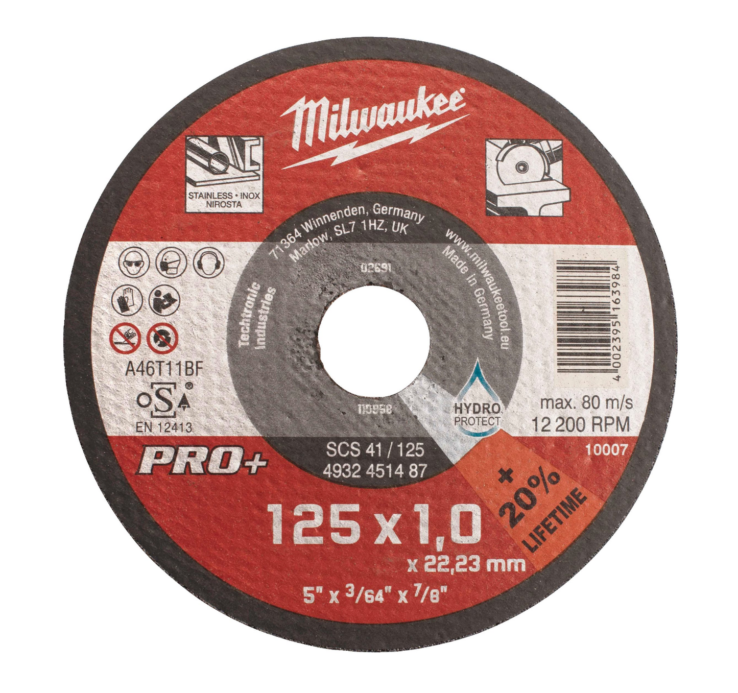 Disc prim de tall per a metall Pro+ SCS 41/125x1x22mm Milwaukee