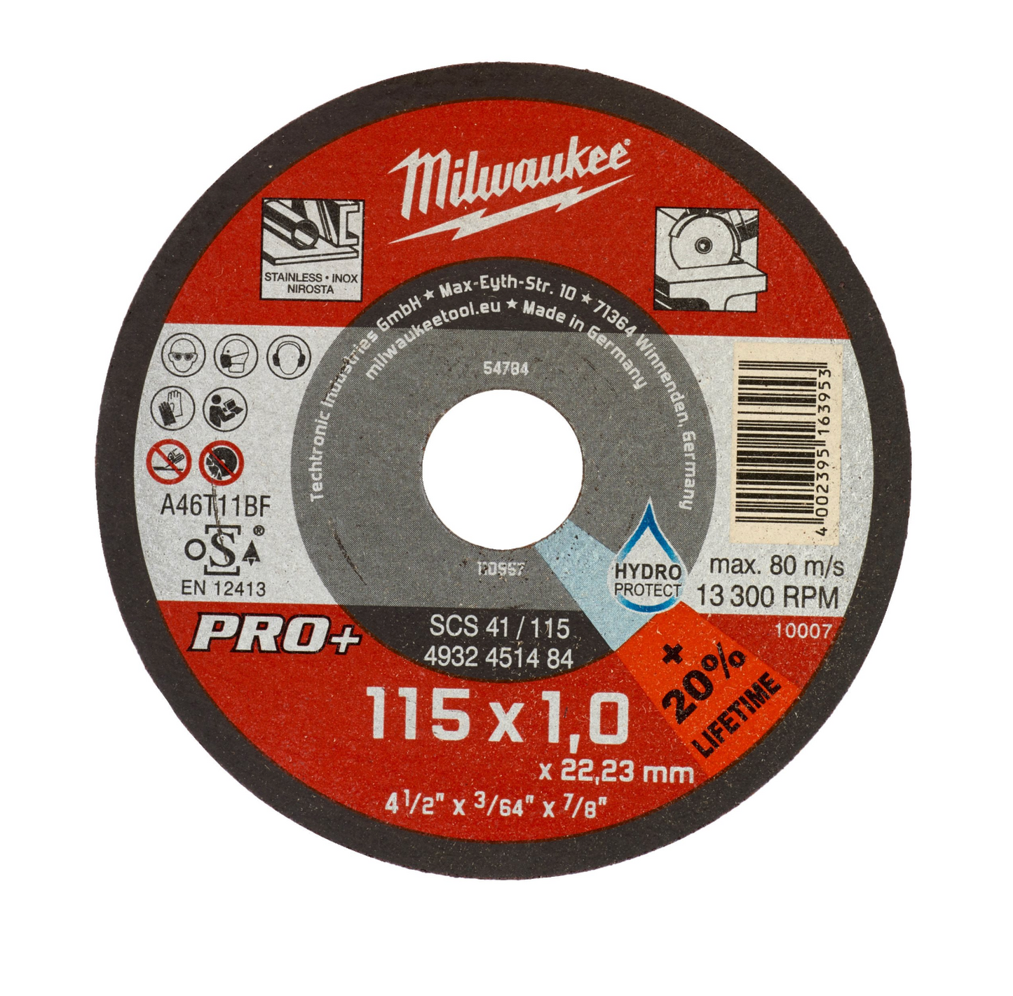 Disc fi per tallar metall PRO+ SCS 41/115x1x22mm Milwaukee