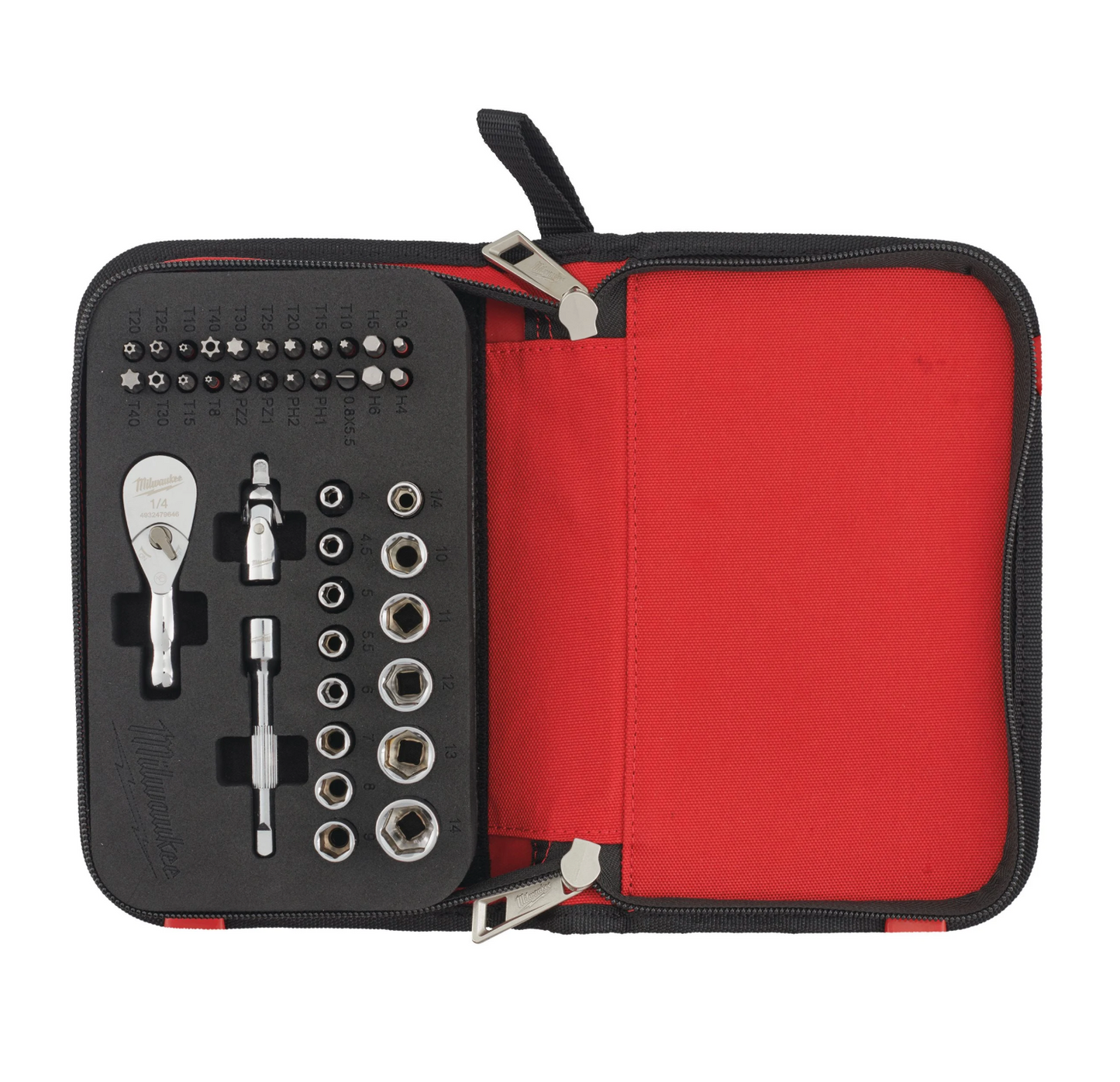 Joc compacte de carraca d’1/4 amb accessoris Milwaukee