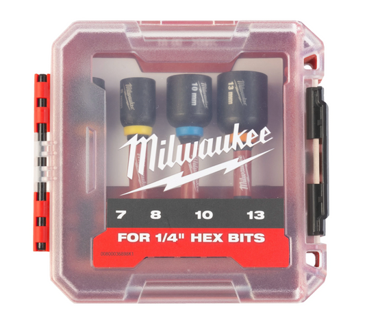 Estoig de 4 vasos amb eix hexagonal d’1/4 Impact Duty Milwaukee