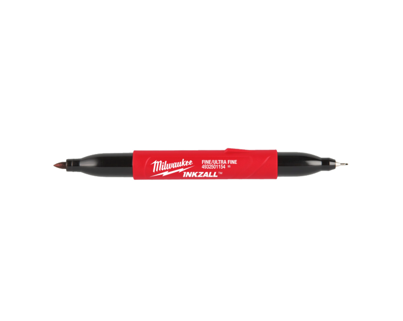 Marcador de doble punta fina i ultrafina Inkzall negre Milwaukee
