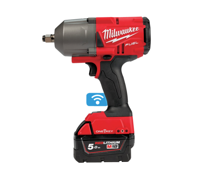 Clau d’impacte M18 FUEL ONE-KEY d’1/2" + 2 bateries de 5 Ah + carregador + maletí Milwaukee M18 ONEFHIWF12-502X