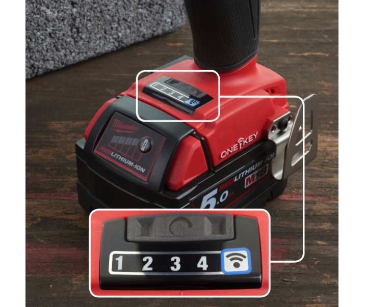Clau d’impacte M18 FUEL ONE-KEY d’1/2" + 2 bateries de 5 Ah + carregador + maletí Milwaukee M18 ONEFHIWF12-502X