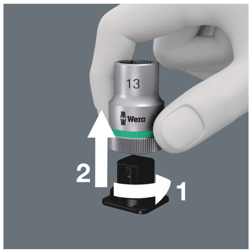 Joc de 9 vasos hexagonals Zyklop amb funció de subjecció Wera 8740 C HF 1