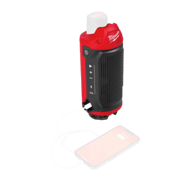 Altaveu M12 amb Bluetooth compatible amb el Packout Milwaukee M12 SPEJSG2-0