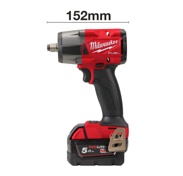 Clau d’impacte de parell mitjà M18 FUEL d’1/2" amb anella de fricció Milwaukee M18 FMTIW2F12-502X