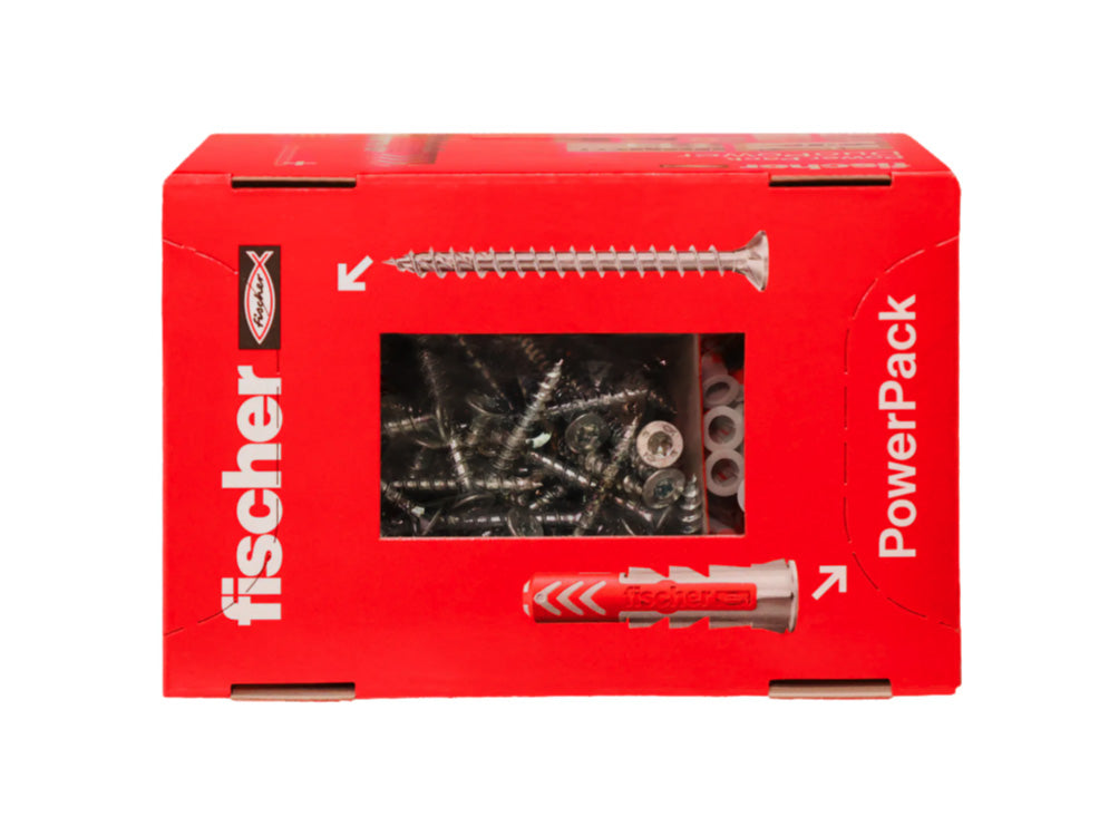 Caixa Taco Duopower 6x30 + Cargol PowerFast II 4,5x40 Fischer 200 unitats