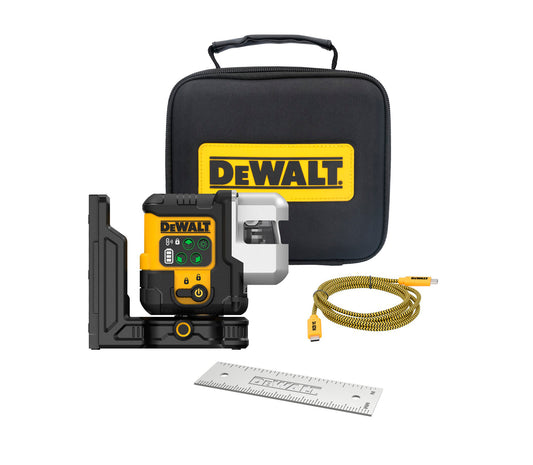 Nivell làser autonivellant verd USB-C de 3 línies de 180º Dewalt DCLE14301GB